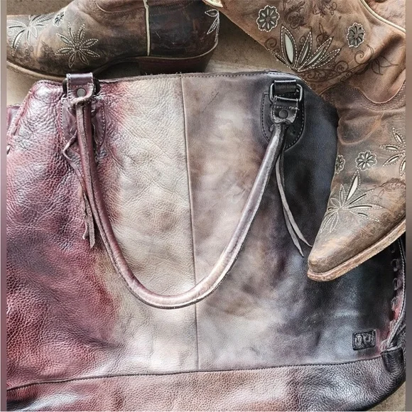 BED Stu Starry Night Rockaway Leather Bag EUC - Picture 4 of 11